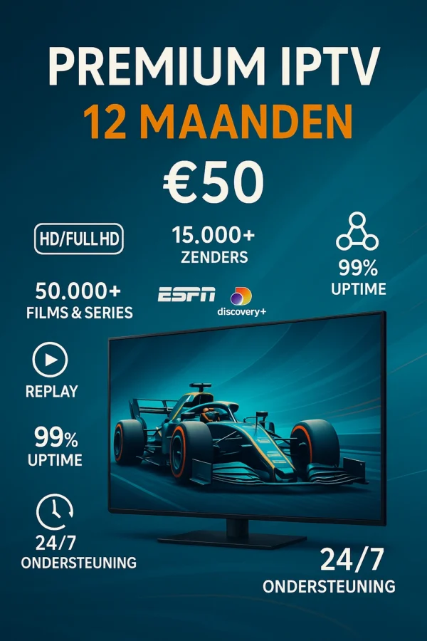 Premium IPTV 1 Jaar abonnement